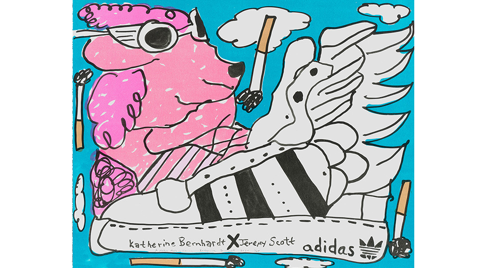 print by Katherine Bernhardt featuring an addidas tennis shoe