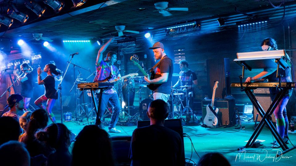 the band Found a Job performing on stage