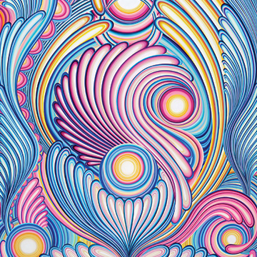 swirling and circular lines of different bright colors