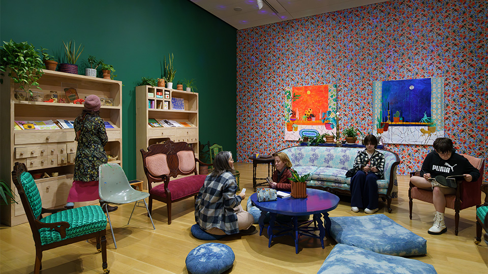 a professional development session in the Salon at the Nerman museum