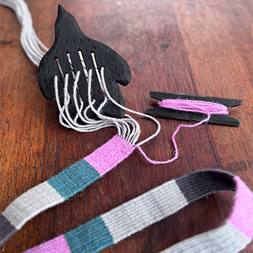 a colorful woven band