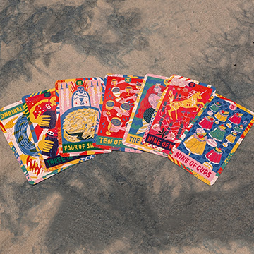 tarot cards laid out on a table