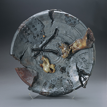 Jim Leedy, Lakeside Plate, 1990, Stoneware, porcelain and glaze
