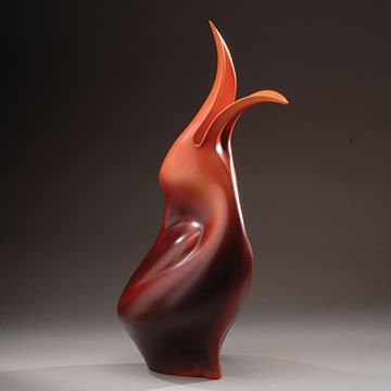 Steven L. Gorman, Ascension of the Phoenix, 2010, White earthenware, ceramic, acrylic stains and clear sealant 