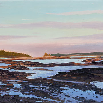 Michael Scott, Tidal Flat, n.d., Oil on panel, 8 x 19"