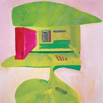 Andrzej Zielinski, Green ATM, 2005, Oil on linen over panel 