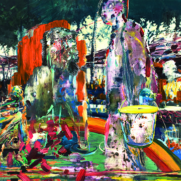 Annie Lapin, The You Fountain, 2008, Mixed media on panel, Collection Nerman Museum of Contemporary Art,