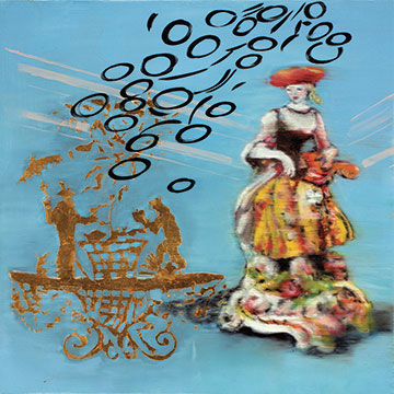 Mary Ann Strandell, Finding Gold, 2005, Oil on canvas and gold leaf 