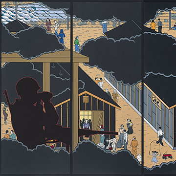 Roger Shimomura, American Infamy, 2006, Acrylic on canvas panels