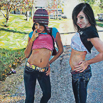 Samara Umbral, Felicity and Eileen, 2009, Enamel and ink on canvas 