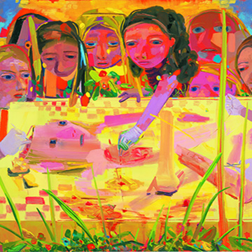 Dana Schutz, Surgery, 2004, Oil on canvas, Collection Nerman Museum of Contemporary Art, 