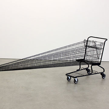 Ryan Johnson, Metal Shopping Cart, 2015, Steel, paint, rubber, hardware 