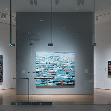 (Left to right) Claire Sherman, Tomory Dodge, and Dylan Mortimer installation from the exhibition real/unreal, April 20 – December 22, 2021