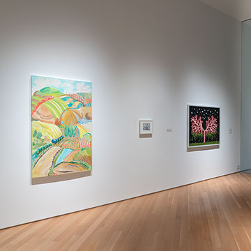 (Left to right) Carol Zastoupil, Dylan Mortimer and David Melby installation from the exhibition real/unreal, April 20 – December 22, 2021