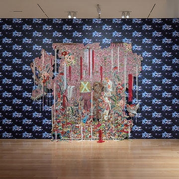 Installation by Ebony Patterson and Devan Shimoyama at the Nerman