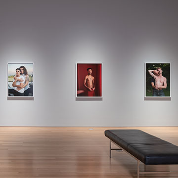 Artwork on display for the Look at Me Like You Love Me installation at the Nerman