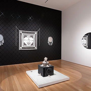 A view of the exhibition by Andrew Mcilvaine on display at the Nerman Museum