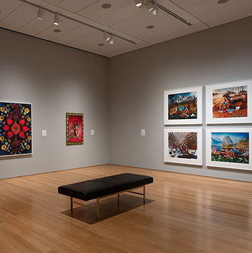 View of the PhotograpHER exhibition at the Nerman Museum