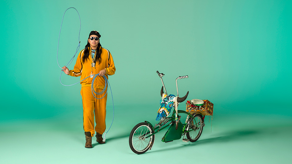 Image credit: Dana Claxton, HIP HOP NDN, 2022, Inkjet print, 54 x 72", Collection Nerman Museum of Contemporary Art, Gift of the Jedel Family Foundation