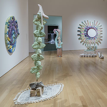 works by SunYoung Park and Sean Nash on display at the Nerman Museum