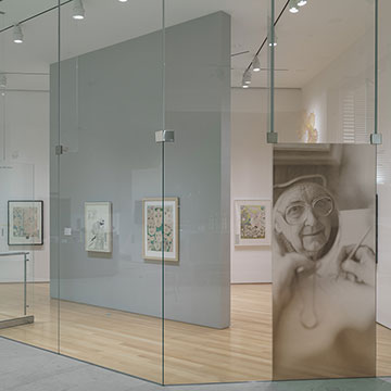 A view of the Elizabeth Layton exhibition at the Nerman Museum