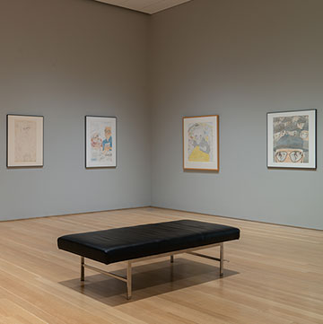 Exhibition at the Nerman Museum featuring works by Elizabeth Layton
