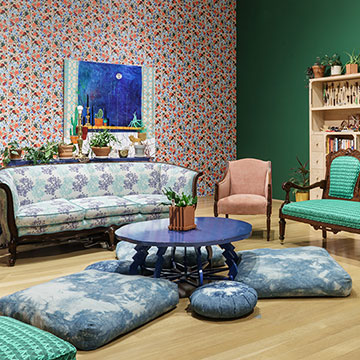 a view of the salon installation by Amy Kligman at the Nerman
