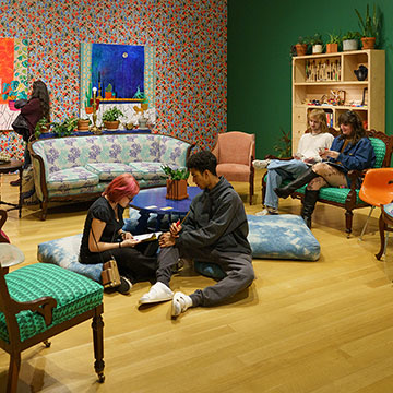 museum patrons using the Salon