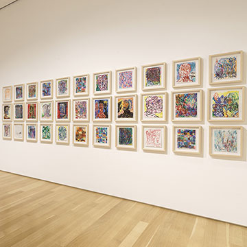 a view of the gallery displaying basil Kincaid's work at the Nerman Museum