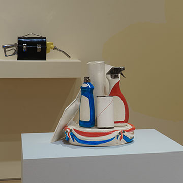 Sculptures by Linda Lighton on display at the Nerman Museum of Contemporary Art.