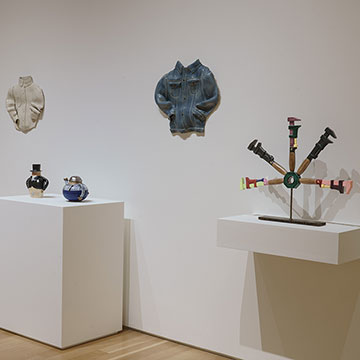 5 sculptures by Linda Lighton on display at the Nerman Museum.