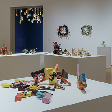 A gallery at the Nerman showcasing sculptures by Linda Lighton.