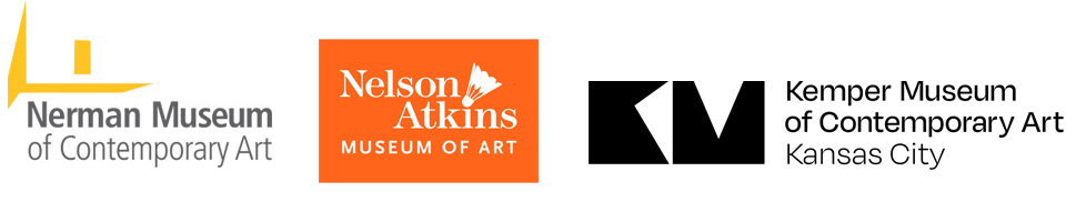 logos for the Nerman Museum of Contemporary Art, Nelson Atkins Museum of Art, and Kemper Museum of Contemporary Art Kansas City