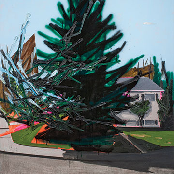 Kim Dorland, Tree on the Corner, 2007, Oil, acrylic and spray paint on canvas 