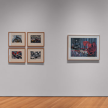 7 prints by Zigmunds Priede on display at the Nerman Museum of Contemporary Art